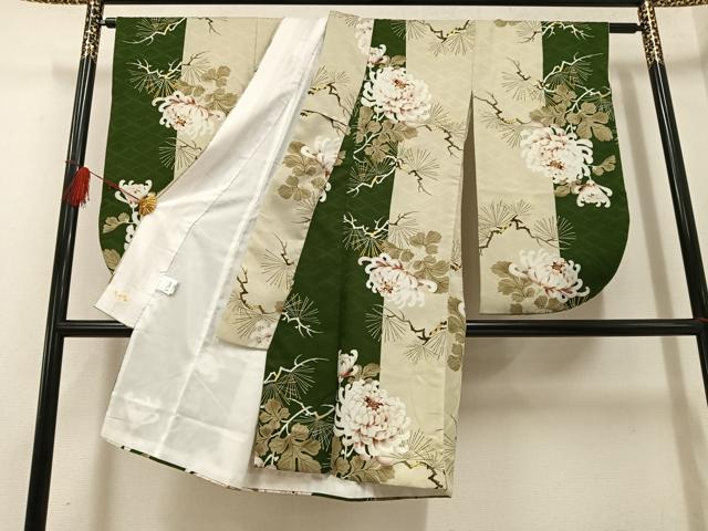 平和屋着物●小振袖　乱菊　松　金彩　洗える着物　AABG5736ph
