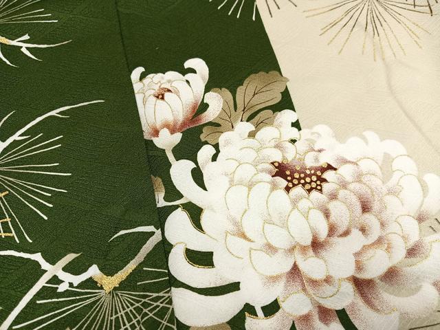 平和屋着物●小振袖　乱菊　松　金彩　洗える着物　AABG5736ph