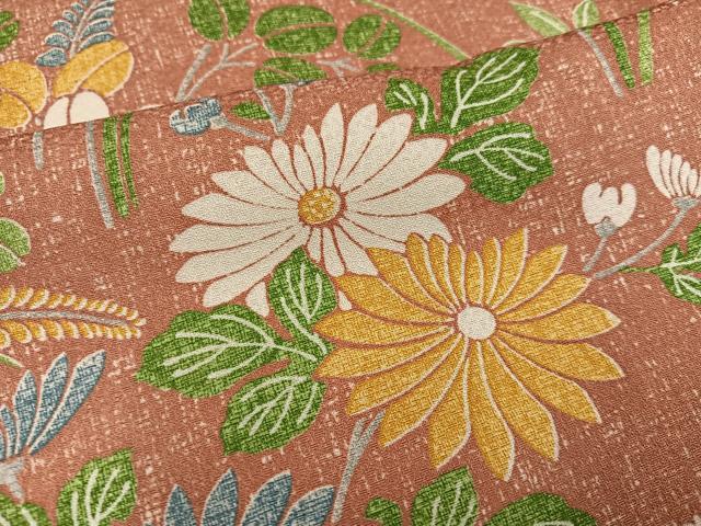 平和屋着物●上質な小紋　型染め　草花文　井筒屋扱い　たとう紙付き　正絹　逸品　AABG5737ph