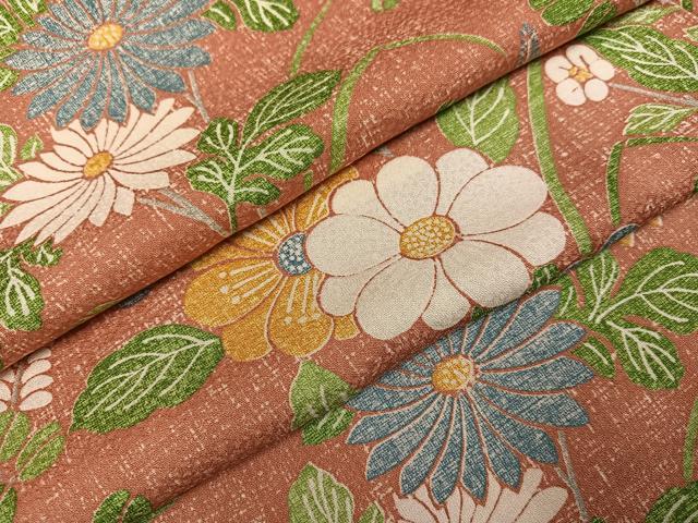 平和屋着物●上質な小紋　型染め　草花文　井筒屋扱い　たとう紙付き　正絹　逸品　AABG5737ph