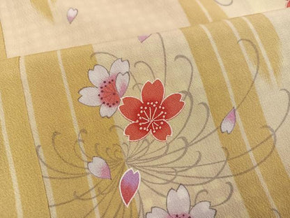 平和屋着物●小振袖　二尺袖　桜間道　洗える着物　AABG5741ph