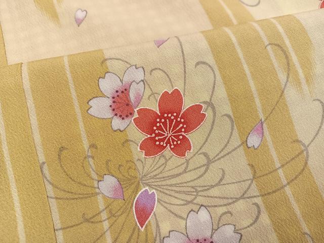 平和屋着物●小振袖　二尺袖　桜間道　洗える着物　AABG5741ph