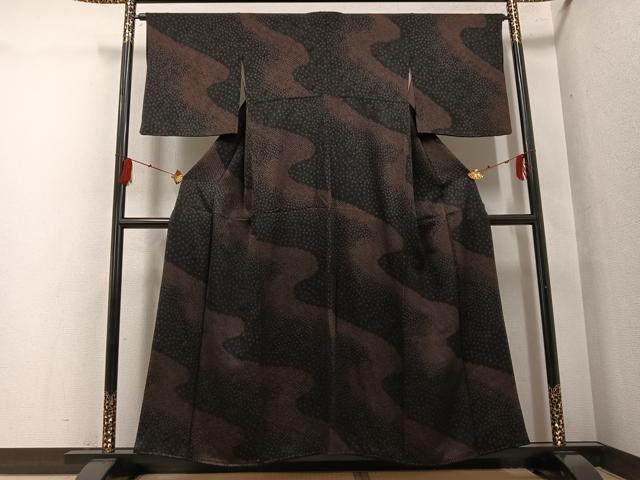平和屋着物●訪問着　絞り　流水文　正絹　逸品　AABG5743ph