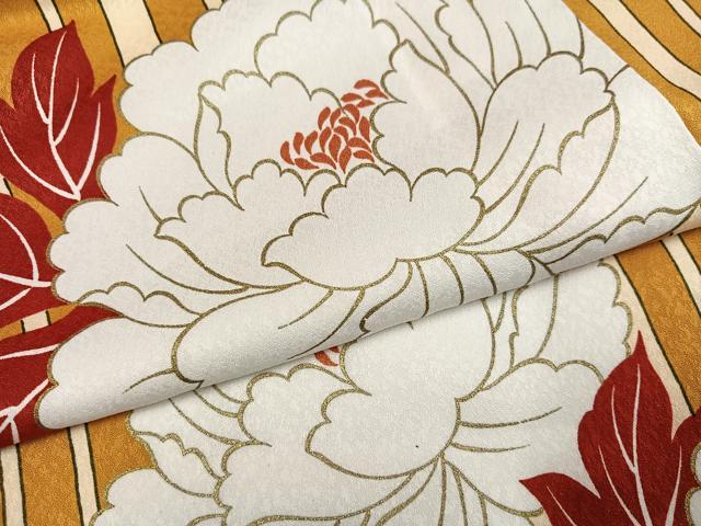 平和屋着物●小振袖　二尺袖　牡丹　金彩　洗える着物　AABG5746ph