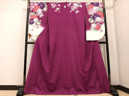 平和屋着物●小振袖　二尺袖　舞花文　暈し染め　金彩　洗える着物　AABG5747ph