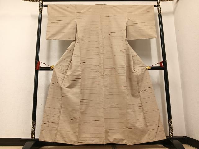 平和屋着物●上質な紬　霞文　正絹　逸品　AABG5749ph