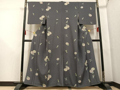 平和屋着物●上質な小紋　番傘花文　正絹　逸品　AABG5752ph