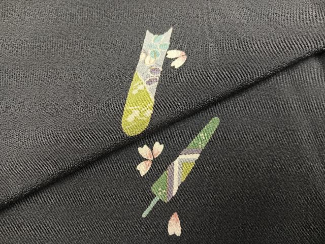 平和屋着物●上質な小紋　番傘花文　正絹　逸品　AABG5752ph