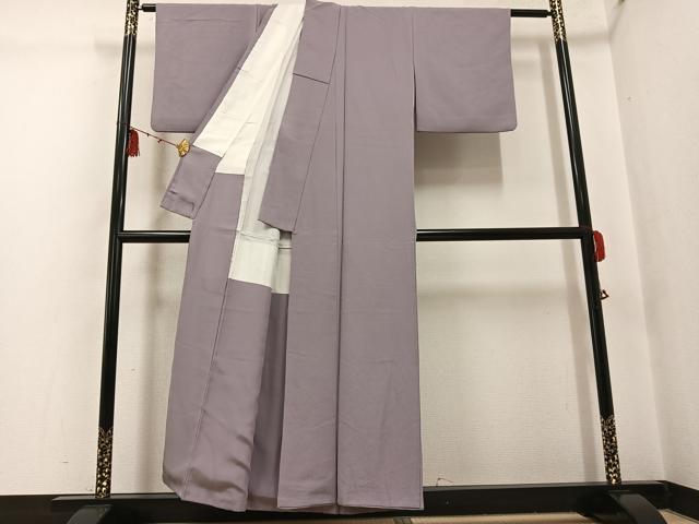 平和屋着物●上質な色無地　胡桃染色　正絹　逸品　AABG5753ph