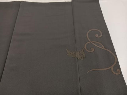 平和屋着物●訪問着　刺繍　ろうけつ染め　葡萄唐草文　正絹　逸品　AABG5754ph