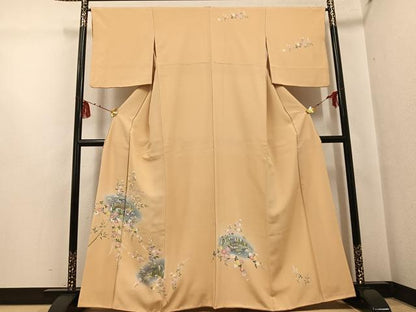 平和屋着物●訪問着　友禅　風景草花文　暈し染め　正絹　逸品　AABG5755ph
