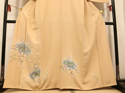平和屋着物●訪問着　友禅　風景草花文　暈し染め　正絹　逸品　AABG5755ph