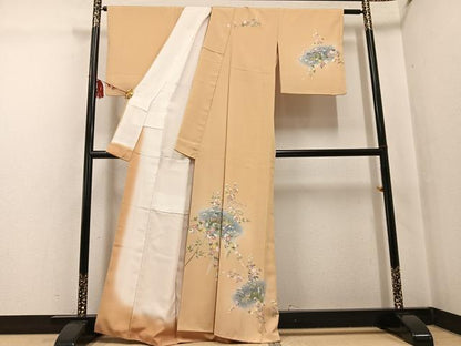平和屋着物●訪問着　友禅　風景草花文　暈し染め　正絹　逸品　AABG5755ph