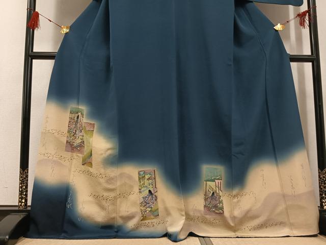 平和屋着物●訪問着　女人色紙花文　暈し染め　金彩　正絹　逸品　AABG5758ph