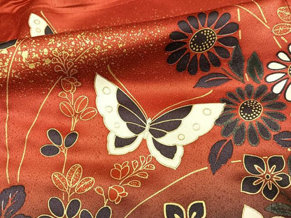平和屋着物●豪華振袖　駒刺繍　花蝶文　暈し染め　金彩　正絹　逸品　AABG5760ph