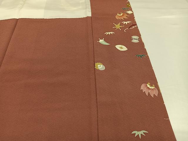 平和屋着物●豪華色留袖　友禅　刺繍　飛鶴宝尽くし　金彩　正絹　逸品　AABG5762ph