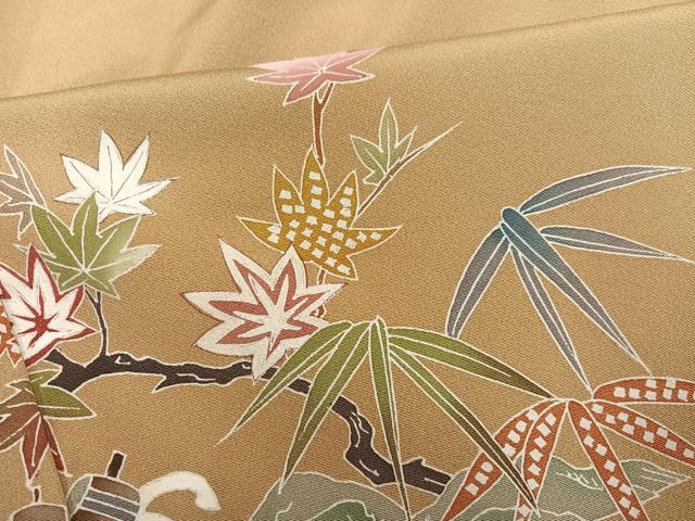 平和屋着物●訪問着　友禅　風景草花文　正絹　逸品　AABG5769ph