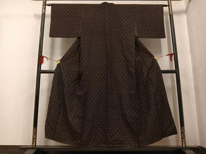 平和屋着物●国指定重要無形文化財　本場久米島紬　手織　正絹　逸品　AABG5770ph