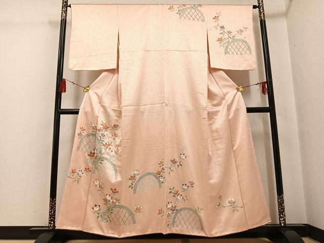 平和屋着物●創業460年・千總　訪問着　橘籬文　金彩　三越扱い　正絹　逸品　AABG5774ph