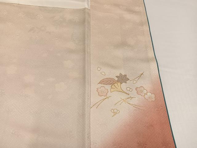 平和屋着物●訪問着　刺繍　花篭文　暈し染め　金彩　やまと誂製　正絹　逸品　AABG5776ph