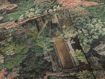 平和屋着物●本場大島紬　カタス7マルキ　総絣　風景樹林文　正絹　逸品　AABG5779ph