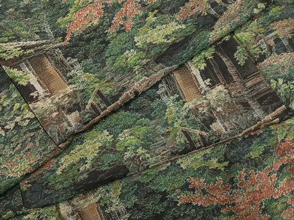 平和屋着物●本場大島紬　カタス7マルキ　総絣　風景樹林文　正絹　逸品　AABG5779ph
