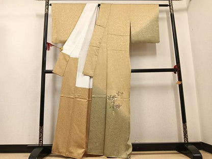 平和屋着物●奥村悟　訪問着　辻が花　刺繍　暈し染め　正絹　逸品　AABG5782ph