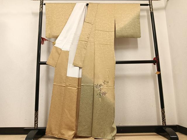 平和屋着物●奥村悟　訪問着　辻が花　刺繍　暈し染め　正絹　逸品　AABG5782ph