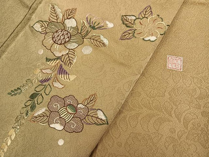 平和屋着物●奥村悟　訪問着　辻が花　刺繍　暈し染め　正絹　逸品　AABG5782ph