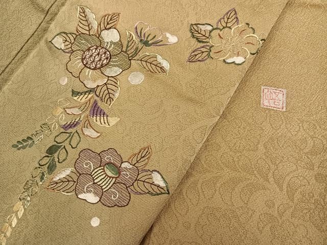 平和屋着物●奥村悟　訪問着　辻が花　刺繍　暈し染め　正絹　逸品　AABG5782ph