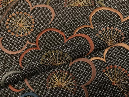 平和屋着物●本場大島紬　訪問着　刺繍　100亀甲　総詰め　梅　金糸　正絹　逸品　AABG5789ph