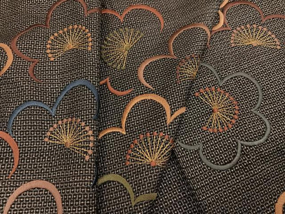 平和屋着物●本場大島紬　訪問着　刺繍　100亀甲　総詰め　梅　金糸　正絹　逸品　AABG5789ph