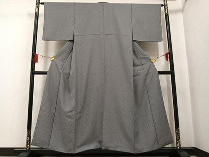 平和屋着物●お召　七宝文　正絹　逸品　AABG5791ph