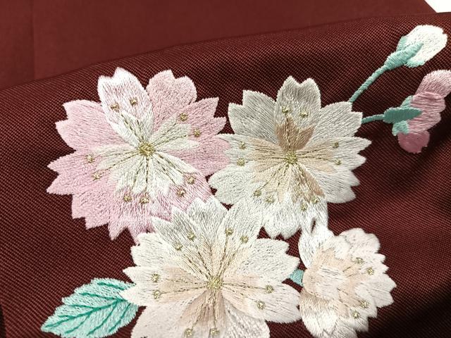 平和屋着物●女性　行灯袴　舞桜文　洗える着物　未使用　AABG5799ph