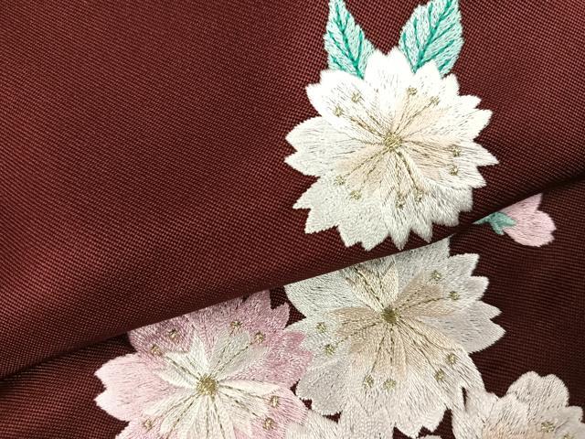 平和屋着物●女性　行灯袴　舞桜文　洗える着物　未使用　AABG5799ph