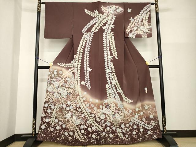 平和屋着物●訪問着　作家物　辻が花　雲取り花文　暈し染め　正絹　逸品　AABG5804ck