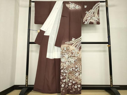 平和屋着物●訪問着　作家物　辻が花　雲取り花文　暈し染め　正絹　逸品　AABG5804ck