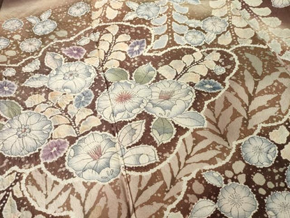 平和屋着物●訪問着　作家物　辻が花　雲取り花文　暈し染め　正絹　逸品　AABG5804ck