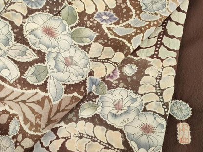 平和屋着物●訪問着　作家物　辻が花　雲取り花文　暈し染め　正絹　逸品　AABG5804ck