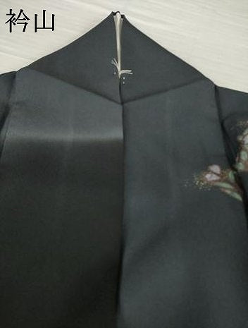 平和屋着物●訪問着　辻が花　黒地　金彩　正絹　逸品　AABG5806ck