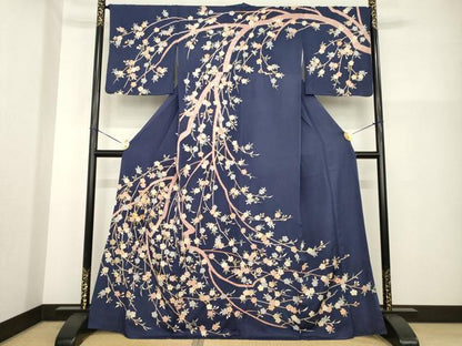 平和屋着物●訪問着　駒刺繍　桜　金彩　正絹　逸品　AABG5808ck
