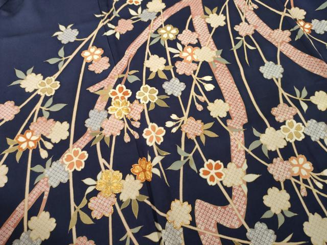 平和屋着物●訪問着　駒刺繍　桜　金彩　正絹　逸品　AABG5808ck