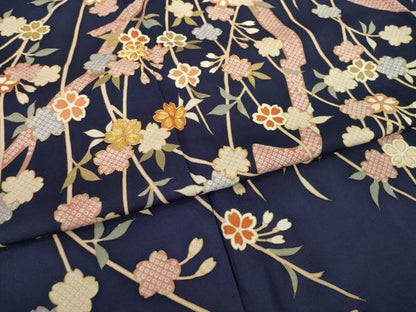 平和屋着物●訪問着　駒刺繍　桜　金彩　正絹　逸品　AABG5808ck