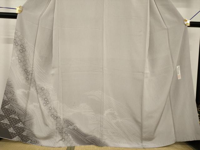 平和屋着物●訪問着　作家物　流水立波文　暈し染め　正絹　逸品　AABG5810ck