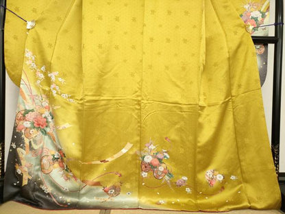 平和屋着物●豪華振袖　花鼓文　暈し染め　ロング丈　正絹　逸品　AABG5811ck