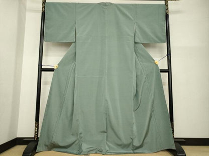 平和屋着物●お召　吉野間道　正絹　逸品　AABG5815ck