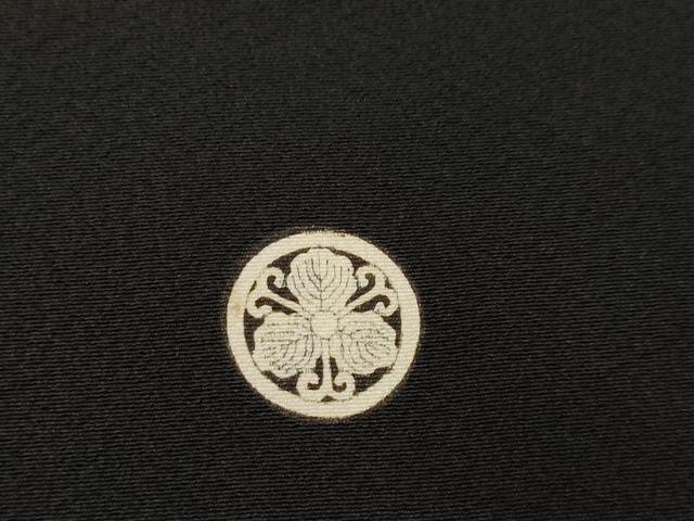 平和屋着物●創業460年・千總　黒留袖　友禅　駒刺繍　雪輪几帳花文　鶴　金彩　三越扱い　正絹　逸品　AABG5817ck