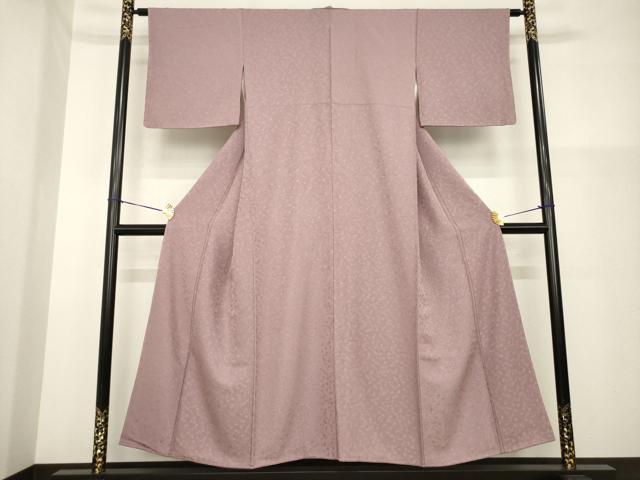 平和屋着物●上質な色無地　舞花地紋　鴇浅葱色　正絹　逸品　AABG5819ck