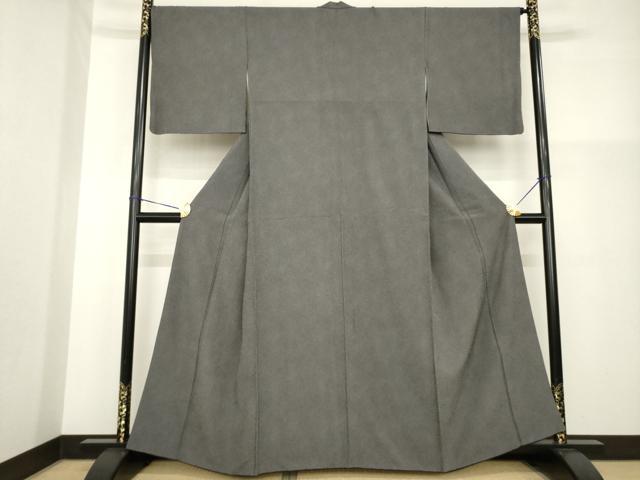 平和屋着物●江戸小紋　極小鮫小紋柄　黒地　正絹　逸品　AABG5821ck