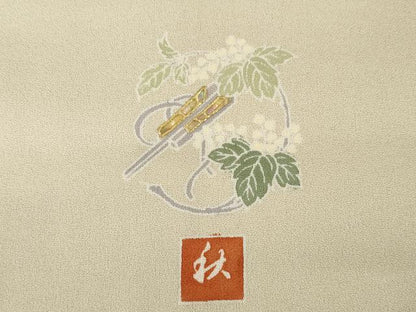 平和屋着物●訪問着　友禅　作家物　松竹梅　暈し染め　正絹　逸品　AABG5824ck